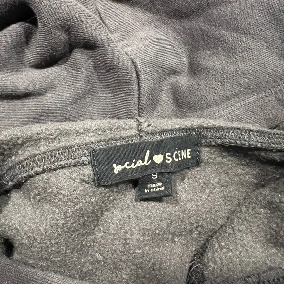 Social Scene sweatshirt - Pray about it as much…wording, Size S, charcoal color - Picture 3 of 3